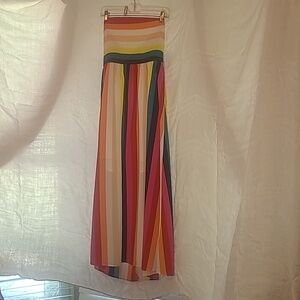 SHEIN Multicolor Vertical Stripe Maxi Skirt